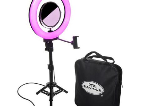 Savage 12  Bi-Color RGB Tabletop Ring Light with Stand and Carrying Case Hot on Sale