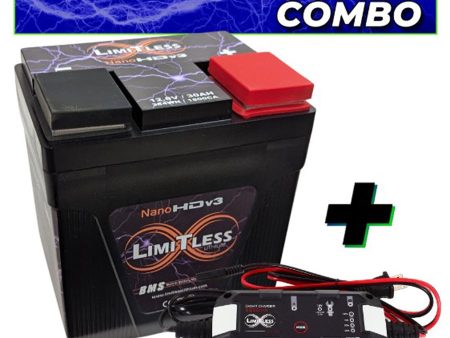 Limitless Lithium Nano HD v3 30AH, 5500-6000W Motorcycle   Pwersports w   Maintainer Sale