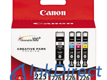 Genuine Canon  4530B008AA PGI-225PGBK & CLI-226 (C M Y) Ink Jet Cartridge Black & Color Online Sale