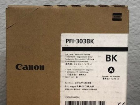 ( Expired ) Genuine Canon  2958B001AA PFI-303BK Ink Tank Black ImagePrograf IPF810 IPF810 PRO IPF820 IPF820 PRO Online Sale